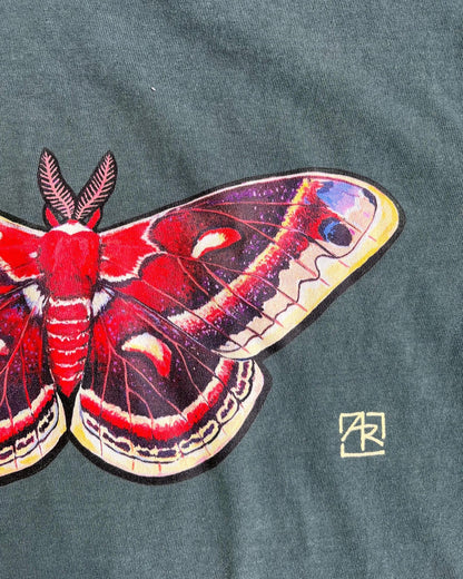 Cecropia moth 100% cotton garment-dyed heavyweight t-shirt