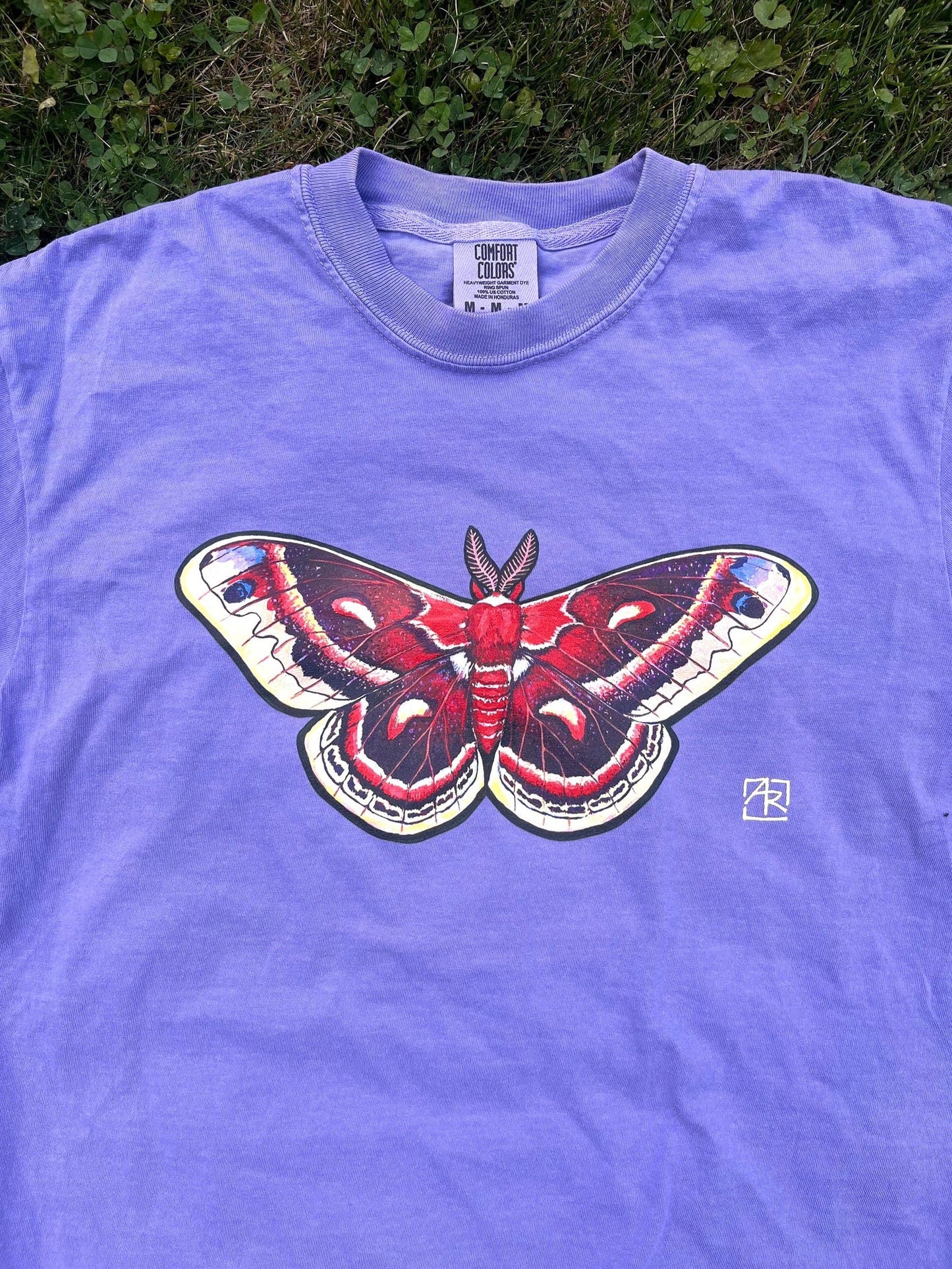 Cecropia moth 100% cotton garment-dyed heavyweight t-shirt