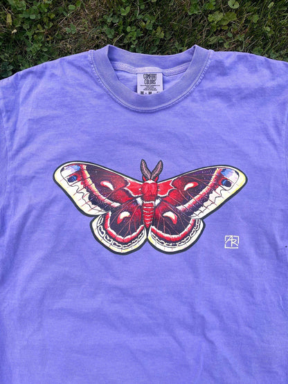 Cecropia moth 100% cotton garment-dyed heavyweight t-shirt