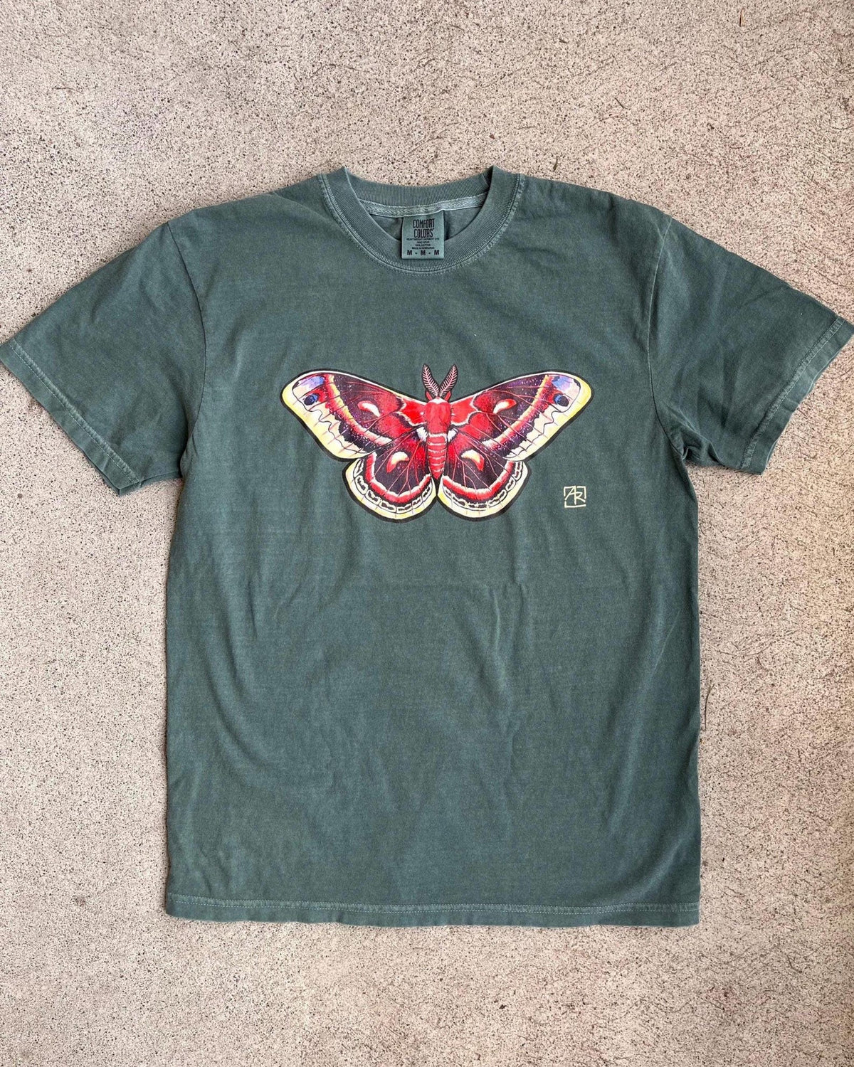 Cecropia moth 100% cotton garment-dyed heavyweight t-shirt