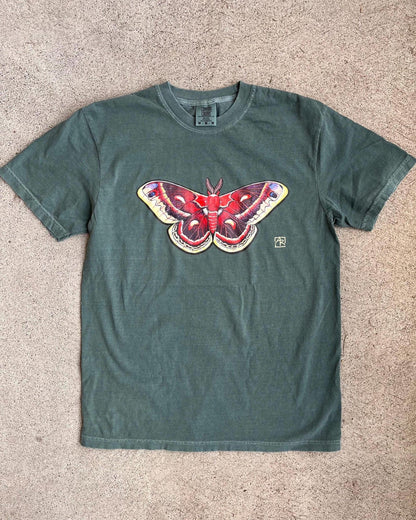 Cecropia moth 100% cotton garment-dyed heavyweight t-shirt