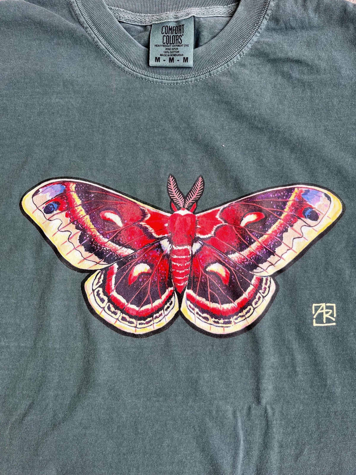 Cecropia moth 100% cotton garment-dyed heavyweight t-shirt