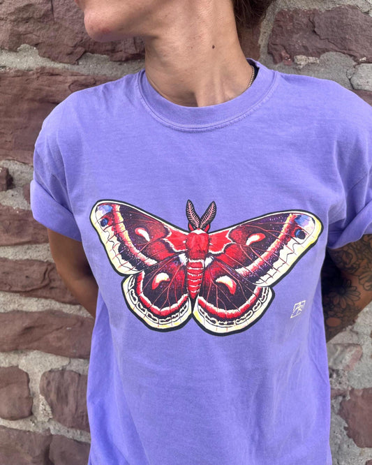 Cecropia moth 100% cotton garment-dyed heavyweight t-shirt