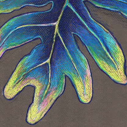 'Pink Moon' tropical leaves archival giclée print on cotton paper