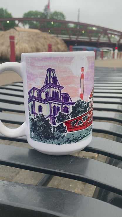 Fairport NY 15 oz ceramic mug | Fairport Liftbridge, Erie Canal