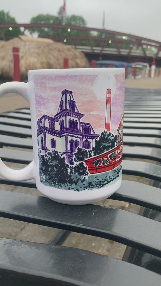 Fairport NY 15 oz ceramic mug | Fairport Liftbridge, Erie Canal